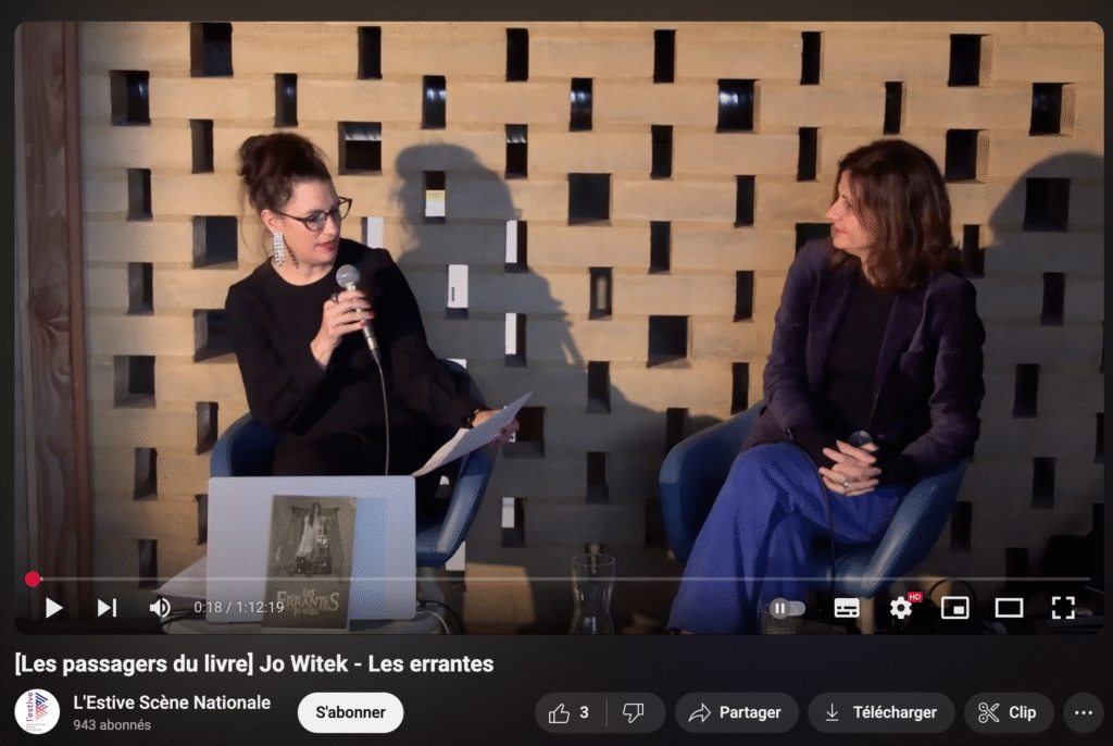 Interview Jo WITEK avec Les passagers du livre, scène nationale de Foix, L’estive, 2024