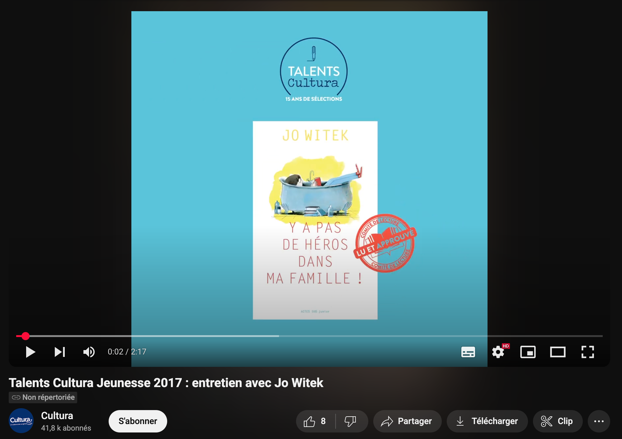 Talents Cultura Jeunesse 2017 : entretien avec Jo Witek, Y a pas de héros dans ma famille